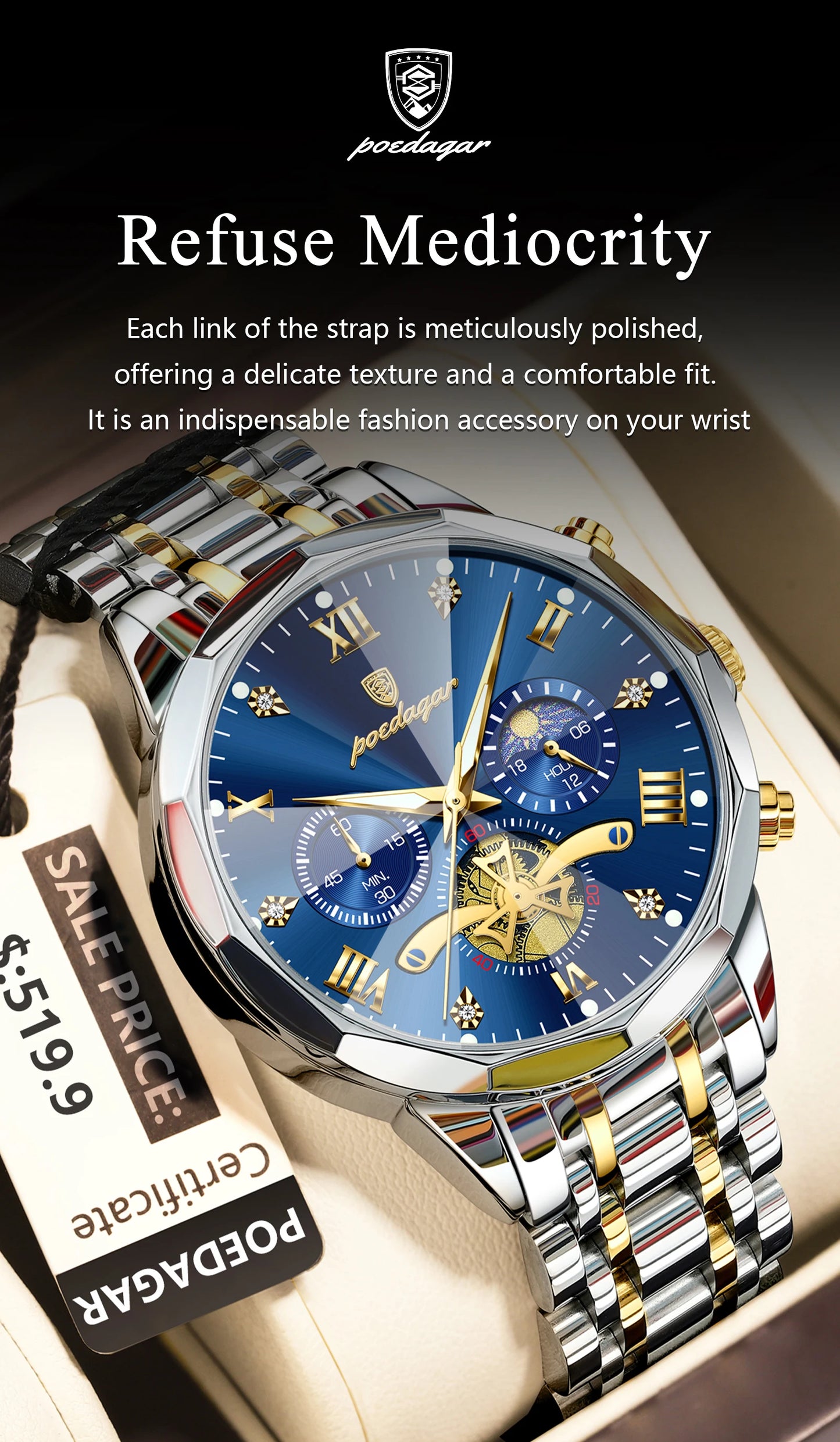 POEDAGAR Blade Ocean Blue & Gold