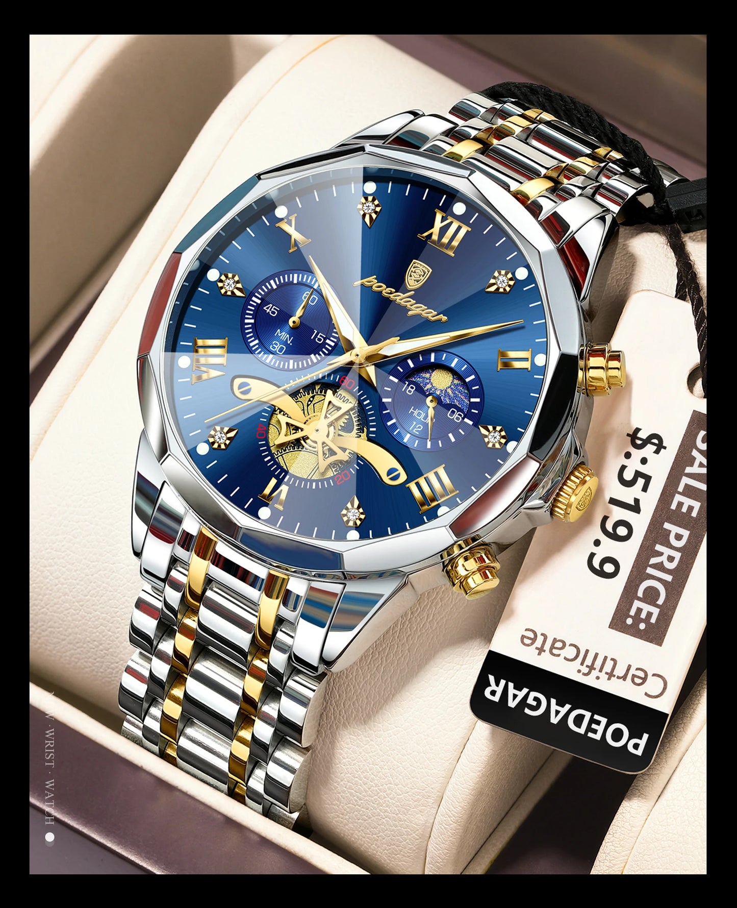 POEDAGAR Blade Ocean Blue & Gold